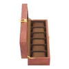 6 Zellen Uhrenbox Gitter aus Holz und Samtstoff Vintage Produktbild-Vorschau 8