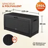 CASARIA Coffre de Rangement Anthracite Aspect Osier 310L Voir les images du produit 2