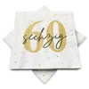 20 Servietten zum 60. Geburtstag 33 x 33 cm - weiß gold Produktbild-Vorschau 1