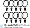 100 Stück Metall Gardinenringe mit Clips Farbe Schwarz Matt Produktbild-Vorschau 6