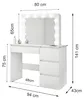 Schminktisch mit Spiegel und LED-Beleuchtung – 12x LED – Produktbild-Vorschau 6