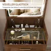 3-in-1 Schminktisch mit offenem Spiegel Glasplatte Walnut Produktbild-Vorschau 6