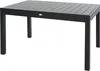 A dark gray, rectangular outdoor table with a slatted top and four legs, shown against a white background. Náhled obrázku produktu