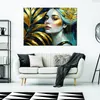 Leinwandbild Frau Botanik Glamour 60x40 Feeby Gold bild für Produktbild-Vorschau 2