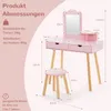 COSTWAY Kinder Schminktisch Set, 2in1 Frisiertisch Produktbild-Vorschau 7