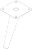 A 3D line drawing of a single furniture leg with a square mounting plate. Voir les images du produit