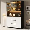 Merax LED-Glasvitrine, Küchenschrank mit 3 Glastür, 2 Produktbild-Vorschau 1