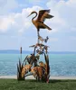 Casa Padrino Luxus Stahl Garten Skulptur Reiher auf Ast Produktbild-Vorschau 5