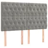 vidaXL Kopfteil Hellgrau 144x7x118/128 cm Samt Produktbild-Vorschau 1