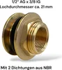 Regentonnendurchführung Tank Faß Verschraubung Messing IG Produktbild-Vorschau 2