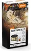 A Stihl service kit box with images of chainsaw parts and wood. Produktbild-Vorschau