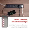 GoSmart Steckdosenleiste + Schalter - 2 m, 4 Steckdosen, USB, weiss-schwarz, PVC, 1,5 mm2 Produktbild-Vorschau
