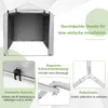 A diagram showing details of a portable garage tent, with close-up views of its assembly features. Podgląd zdjęcia produktu
