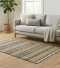 Handwebteppich - 70 x 120 cm - Beige - Weiß - Schwarz - Produktbild-Vorschau 2