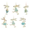 com-four® 12x Osteraufhänger Hase - Holzaufhänger zum Produktbild-Vorschau 3