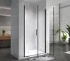 A modern bathroom with a black-framed glass shower enclosure. Produktbild-Vorschau