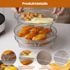 Heißluftfritteuse Rack aus Edelstahl, 20 cm runder Korb, Produktbild-Vorschau 5