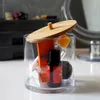 Úložný box na make-up a vatové tamponky s bambusovým víkem Náhled obrázku produktu 3