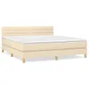 Boxspringbett mit Matratze Creme 180x200 cm Stoff Produktbild-Vorschau 1