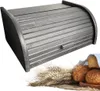 SEVICO Schwarz Brotkasten Holz | 40 cm x 27.5 cm x 18.5 cm Produktbild-Vorschau 1