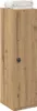 A tall, narrow wooden cabinet with a single door and a round handle, topped with a folded white towel. Podgląd zdjęcia produktu