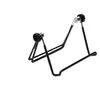 A black metal tablet stand is shown against a white background. Produktbild-Vorschau