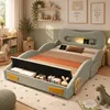 Babybed 140 x 200 cm, groen autobed van flanel met Productafbeelding-voorbeeld 8