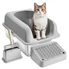VEVOR Katzenstreu Box, 15 cm tief, XL Extra große Edelstahl Produktbild-Vorschau 1