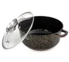A black speckled pot with a clear glass lid, shown on a white background. Náhled obrázku produktu