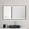 LED Badspiegel 120×70 cm, schwarz, Alurahmen, Licht Produktbild-Vorschau 1