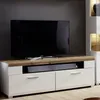 Fernsehwand weiß modern FARO-36 mit Absetzunge in Eiche Produktbild-Vorschau 4