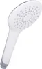 A white and silver hand-held shower head is shown against a white background. Produktbild-Vorschau
