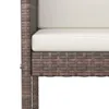 A close-up view of the side of a brown rattan bar stool with a cream cushion. Náhľad obrázku produktu