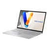 A silver Asus Vivobook laptop is shown from a diagonal angle against a white background. The screen displays a colorful abstract graphic and the text 'ASUS Vivobook'. Produktbild-Vorschau
