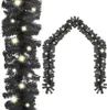 The Living Store Weihnachtsgirlande mit LED 20 m Schwarz Produktbild-Vorschau 1