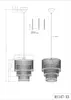 Technical drawing of a chandelier with dimensions and component details. Produktbild-Vorschau