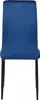 The back view of a blue velvet dining chair with black legs. Produktbild-Vorschau