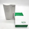 A white Ritto call button module and its green and white packaging are displayed against a white background. Podgląd zdjęcia produktu