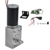 A product shot of a DC gear motor with accessories on a white background. Náhled obrázku produktu