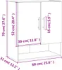 vidaXL Wandschrank Schwarz 60x31x70 cm Holzwerkstoff Produktbild-Vorschau 8