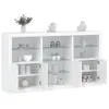 Sideboard mit LED-Leuchten Weiß 181,5x37x100 cm Produktbild-Vorschau 2