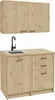 A kitchen cabinet set with a sink and faucet, and a wall-mounted cabinet above. Produktbild-Vorschau