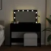 vidaXL Schminktisch mit LED-Beleuchtung Schwarz 100x40x120 Produktbild-Vorschau 2