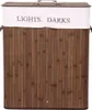 A laundry basket with two compartments, labeled "LIGHTS" and "DARKS". Produktbild-Vorschau