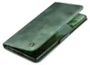 A green flip cover phone case is shown on a white background. Produktbild-Vorschau