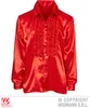 Satin Rüschenhemd rot 70er Jahre Retro M bis XXL  Partyhemd Produktbild-Vorschau 2