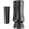 A granite vase and a plastic insert are shown against a white background. Voir les images du produit