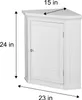 Badschrank Badmöbel Eckschrank Badezimmer Holzschrank Weiß Produktbild-Vorschau 6
