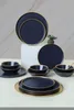 Set di stoviglie Keramika - Mat blu navy/oro - 24 pezzi - 6 Anteprima dell’immagine prodotto 3
