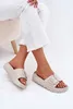 Damen Schaum Plattform Sandalen Mit Schnalle Beigefarben Produktbild-Vorschau 2